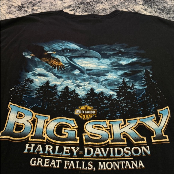 Vintage 2004 Harley Davidson Big Sky Montana Eagle Graphic T Shirt - Picture 10 of 12